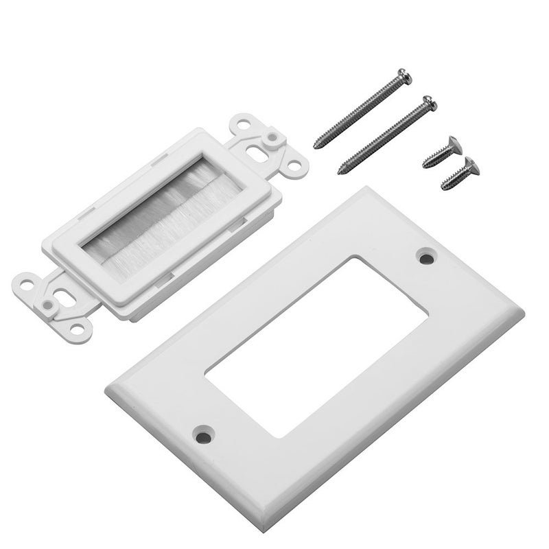 TENINYU 1-Gang Wall Plate (2 Pack), Brush Style Opening Passthrough Low Voltage Cable Plate in-Wall Installation for Speaker Wires, Coaxial Cables, HDMI Cables, or Network/Phone Cables(2 Pack) - Image 5